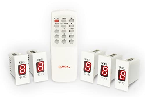 Image of RE CO SYS Remote Control Switch with Learning makes Compatible with all Wi-Fi IR Blaster to use with Alexa (Pro-With Timers,Sleep,Adv.L, 5 Fan Regulator|Modular|White|)