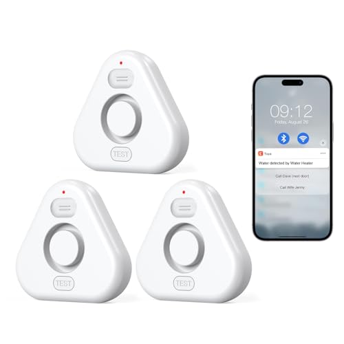 Image of Water Alarm Leak Detector,Water Leak Detectors for Home with App Alerts,Water Sensor Alarm Leak Detector with 120db Adjustable,500ft Transmission for Basement,Bathroom,No Hub Required (Support 2.4G)