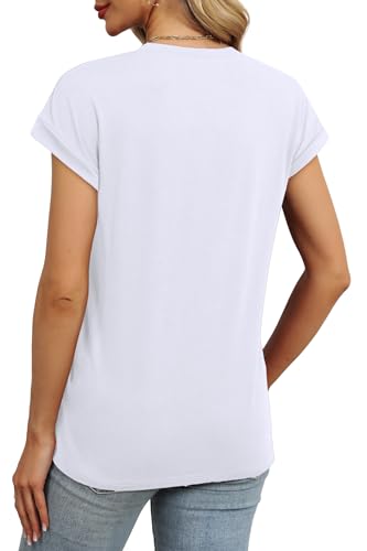Image of Alaroo Womens Summer Tops Short Sleeve Shirts Crew Neck Cute Trendy Tunic Blouses (S-3XL)