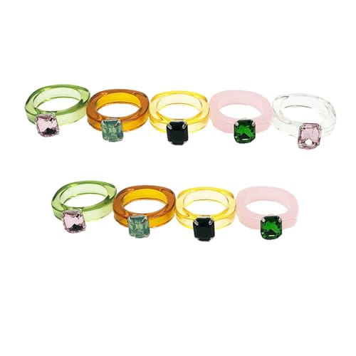 Bague remplie d'or et anneau acrylique empilable haut de gamme
