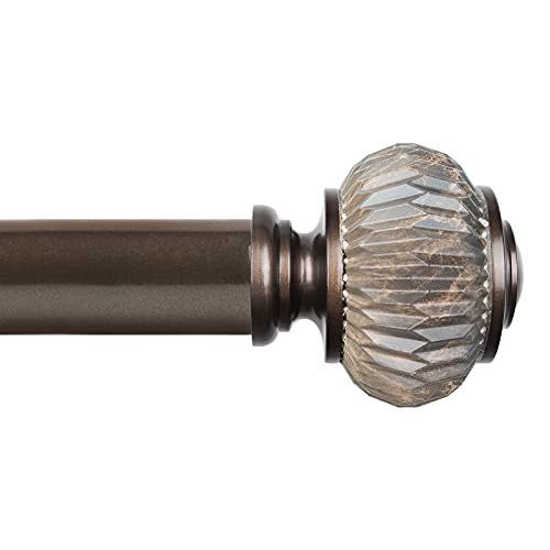 KAMANINA Black Curtain Rod 32 to 58 Inches (2.6-4.8ft), 1 Inch Single Curtain Rods for Windows, Decorative Drapery Rods with Marble End