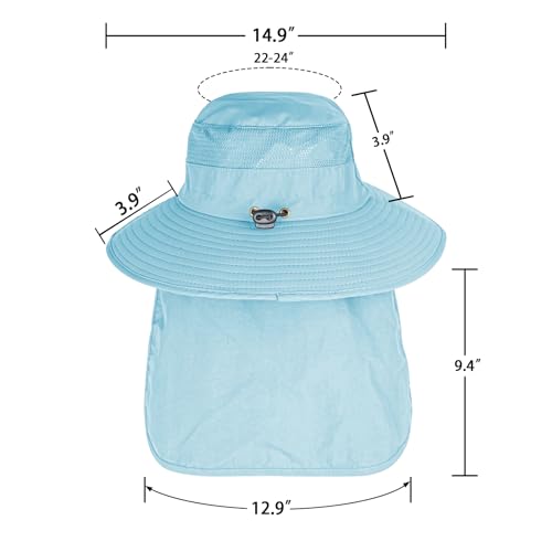 Image of Sun Hats for Men Women Fishing Hat UPF 50+ Breathable Wide Brim Bucket Hats Summer UV Protection Safari Hat with Neck Flap
