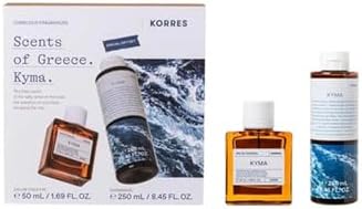 KORRES Kyma Eau De Toilette 1.69 Fl Oz & Shower Gel 8.45 Fl Oz Set, Marine Citrus Scent, Clean Formulas with Aloe & Marshmallow Root Extract, Unisex Body Care, Vegetarian, Cruelty Free, Made in Greece
