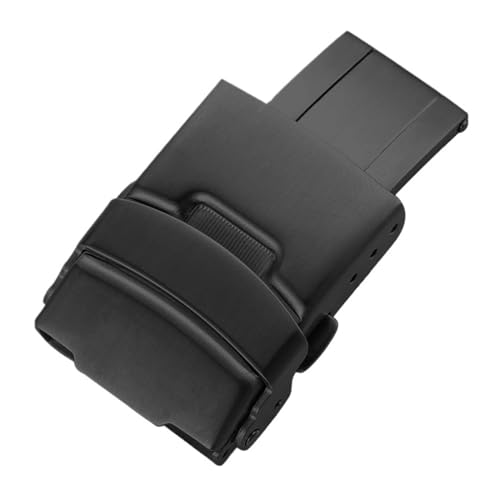 Fermoir de montre bouton poussoir anti-ouverture accidentelle, acier 304L solide 24mm
