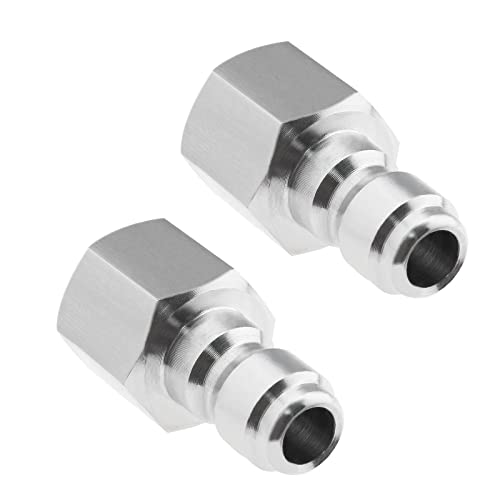 eMagTech 2pcs Adaptateur de Nettoyeur Haute Pression 1/4 Pouce Femelle Raccord NPT Prise de Connexion Rapide Coupleur en Acier Inoxydable 304 pour Lance de Pulvérisation 5000 PSI