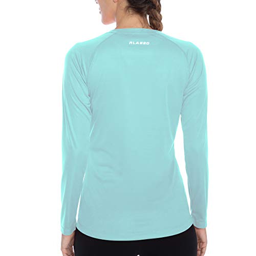 Women's UPF 50+ Sun Protection Cool Fast Dry Rashguard Long Sleeve Athletic Tops T -Shirt Mint Green L