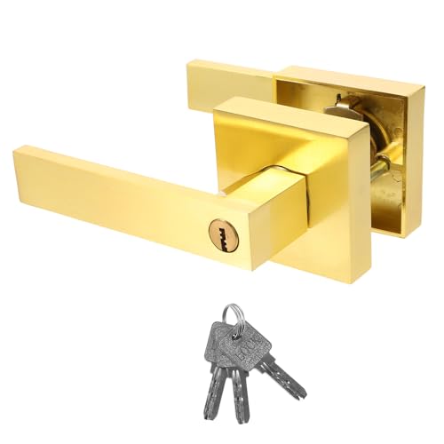 Pomo resistente de aleación de aluminio dorado y cerradura cuadrada ET 2