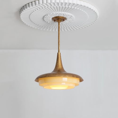 YXTSIMV 17.7'' Extra Large Glass Pendant Light Mid Century Modern Hanging Lamp Farmhouse Vintage Lamp Nordic Coastal Chandelier for Dining Room Kitchen Island Bedroom Living Room