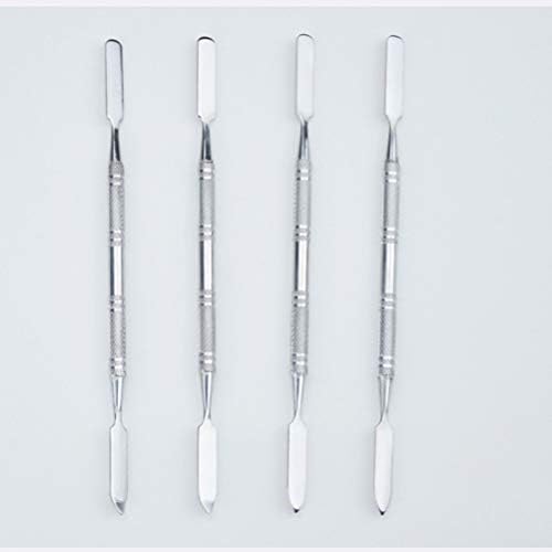Milisten Stainless Steel Makeup Spatula Scoop Double Heads Cosmetic Spatula Depotting Spatula for Lipsticks Concealer Foundation Eye Shadow
