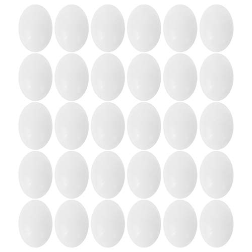 TEHAUX 30pcs Simulated Pigeon Eggs Fake Birds Eggs Large Easter Eggs Bird Eggs Solid Pigeon Egg Fake Pigeons Eggs Solid Egg Injection Molding Fake Bird Eggs White
