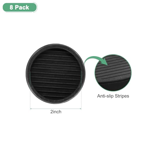 Image of M METERXITY 8-Pack Furniture Coasters Cups, 2 inch Round Rubber Anti Slide Floor Protector Pads for Sofa Chair /Piano Stopper, Furniture Caster Leg Non Slip Feet Cups [Black]