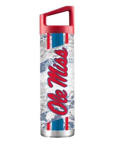 Gametime Sidekicks Ole Miss 22oz Stainless Steel Bottle - Officially Licensed, 18/8 Stainless Steel, Double-walled, Vacuum-insulated, UV LED Printed Logos, Sweatless, Stays Hot/Cold - Real Tree Camo