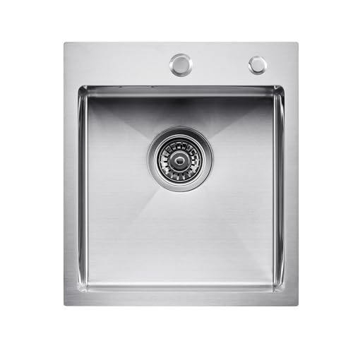 Facile installazione con montaggio dall'alto: il nostro lavello da bar in acciaio inossidabile non richiede modifiche importanti ai mobili della cucina o al piano di lavoro. Il bordo ultra spesso in acciaio inossidabile 304 da 3 mm consente un'installazione sicura con montaggio superiore e lo spesso corpo del lavello garantisce una lunga durata.