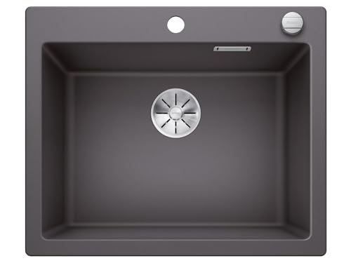 BLANCO 523687 Pleon 6 Silgranit PuraDur with Drain Remote Control, Rock Grey, 60 cm Unterschrank