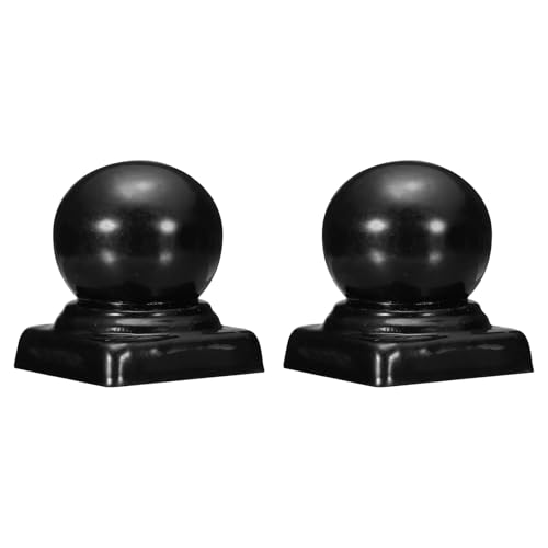 Capuchon de poteau étanche en fer noir lot de 2 dômes décoratifs extérieurs