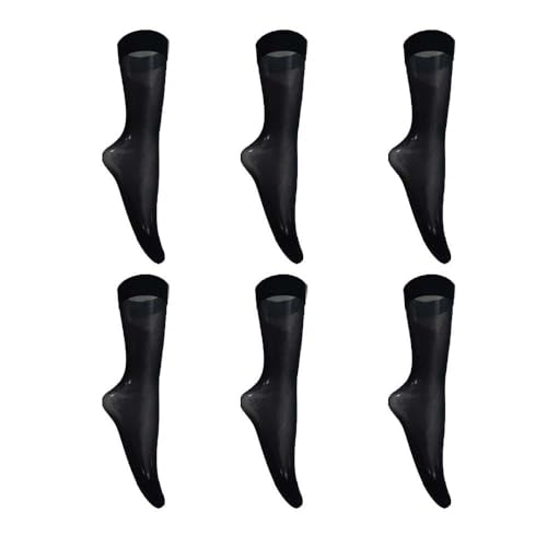 6 Pairs Men's Stocking, Men Business Silk Stockings Business Formal Wear Sheer, Transparent Dress Suit Tube Socks for Men