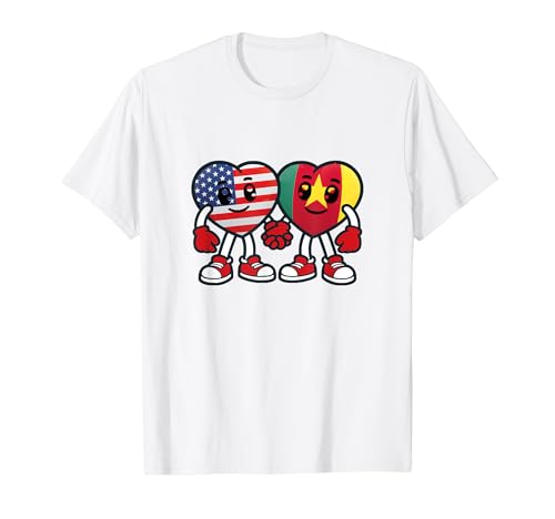 Corazones De Amistad Entre Estados Unidos Y Camerún Camiseta