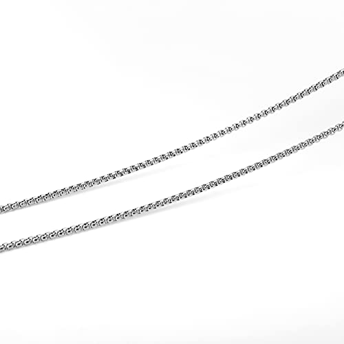 Image of Eyeglass Chain Silver Stainless Steel Handmade Necklace for Reading Glasses Sunglass Beaded Chains for Men Women