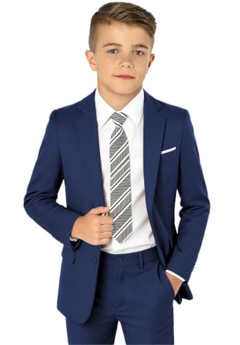 Image of Kids Suits for Boys Summer Dress Clothes Toddler Boy Tuxedo Wedding Outfit | beach wedding guest ring bearer outfit, boys formal dress clothes, teen back to school homecoming suit, slim fit 3 piece set