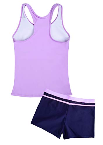 Uhnice Girls Swimsuit Two Piece Tankini Swimwear with Boyshort2