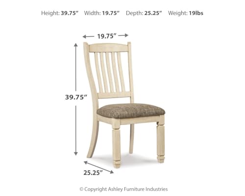 Image of Signature Design by Ashley Bolanburg Upholstered Wood Dining Chairs, 2 Pack