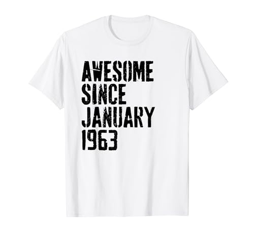 Awesome Since January 1963 61st Birthday Retro T-Shirt