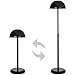 MyGift Black Metal Adjustable Height Pedestal Hat Stand and Wig Display Rack Holder with Dome Design for Baseball Caps, Fedora, Wigs
