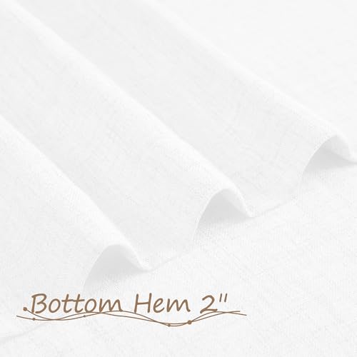 Tollpiz Linen Door Curtains Doorway Semi Sheer Curtains Room Divider Light Filtering Drape Dual Rod Pocket Boho Window Curtain for Closet, 54 x 72 inches Long, White, 1 Panel by Tollpiz - Used condition - Image 7