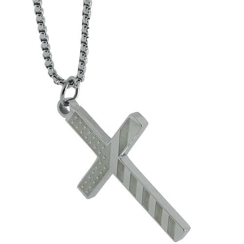 Christian Hardware CH14 CH14 American Flag Cross Stainless Steel Necklace Mormon One Moment In Time LDS CTR