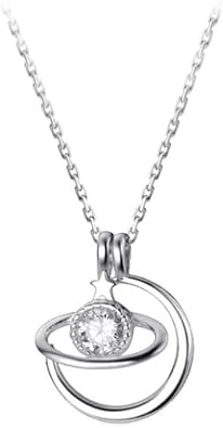 GAGAFEEL Moon Planet Pendant Necklaces 925 Sterling Silver Saturn Moon Star Pendant Cosmic Galaxy Jewelry Gifts for Women