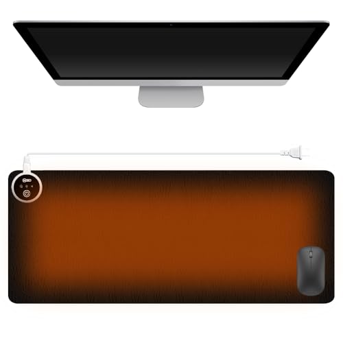 SKIKHN Verwarmde bureauonderlegger, 80 x 33 cm, verwarmde bureauonderlegger, waterdicht, muismat met 3 warmtestanden en 3 uur automatische uitschakeling, voor kantoor en thuis