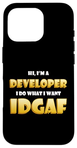 Developer IDGAF Funny Occupational Hacker Costume Coder Dev �X�}�z�P�[�X iPhone 16 Pro �p