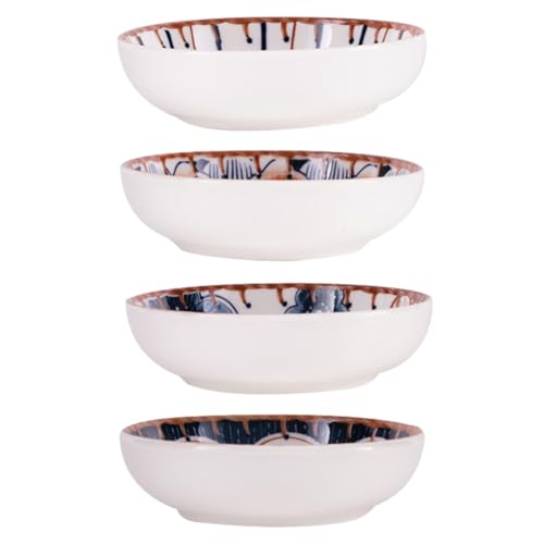 Alipis 4 Piezas plato de cerámica tazones para mezclar platos tazón de frutas bochas trifle bowl fruit bowl placa de cerámica recipiente de cerámica para condimentos Colorful Reutilizable