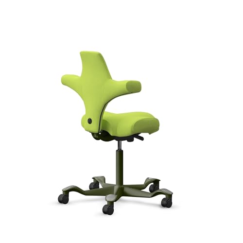 Image of HAG Capisco Sit to Stand Chair-Moss Green Frame-Upholstered Bright Green