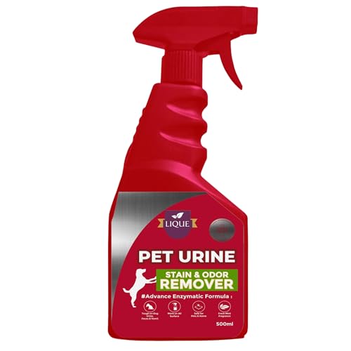 Image of LIQUE Pet Urine Stain & Odour Remover Spray - Eliminates Tough Pet Odours & Stains - Safe for Dogs & Cats - For Floors, Carpets & Furniture - 500 ml
