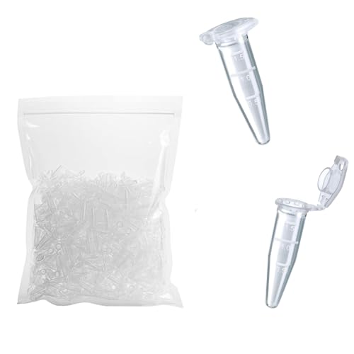 Qoaezk QO038 1.5Ml Micro Centrifuge Tubes,Clear Plastic Graduated Microcentrifuge Test Tubes With Attached Lid For Lab cover