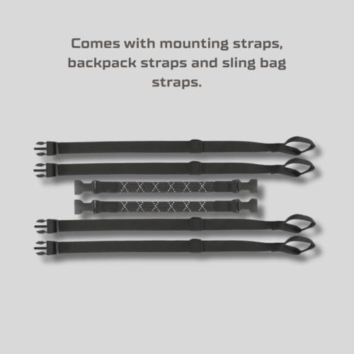 Image of SOLACE SUSKA Waterproof Tail Bag for Motorcycle, 60L 60x32x40 cm, with Roll-Top Closure Reflective Bungee and Webbing Mounting Straps Detachable Backpack Straps