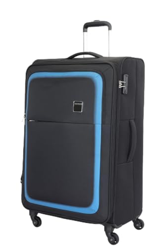 American Tourister Seville Suitcase Cabin Size 57 cm / 20 inch 4 Wheels Soft Top Polyester|TSA Lock|Front Storage Compartment|Inner Mesh Zippered Pocket - 3 Years Global Warranty