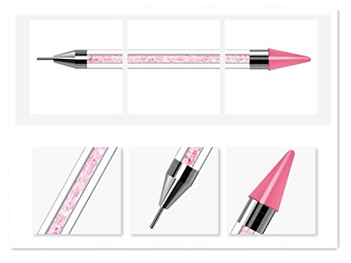 Aoshang Nail Rhinestone Picker Dotting Penï¼Å’Dual-ended Rhinestone Gems Crystals Studs Picker Wax Pen for Nail Art DIY Decoration ï¼Ë†Pinkï¼â€° - Image 2