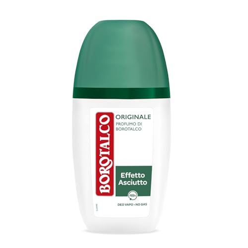 Borotalco, Deodorante Vapo Originale, Formula Senza Alcool con Talco a Cristalli Attivi, Tripla Protezione Asciutta, Profumo di Borotalco - Formato da 75 ml