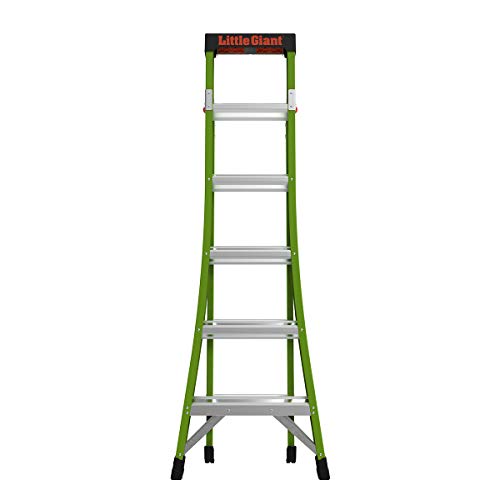 Little Giant Ladder Systems 13610-001 Green King Kombo Pro 6' A frame 10’ Extension-Hi-Viz Type 1AA, 6 Ft