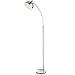 Produktbild etc-shop Bogenstehleuchte chrom Stehlampe gebogen schwenkbar Standleuchte Wohnzimmer, mit Schalter Innen weiß, 1x E27, H 155 cm