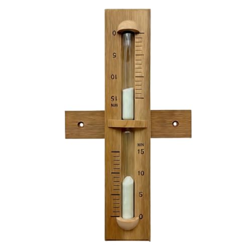 15 Minute Sauna Sand Timer Red Cedar Wall-Mounted Sauna Hourglass 360 Rotating Wood Sand Clock Heat-Resistant Sauna Accessories for SPA