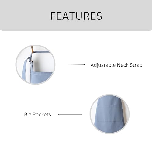 Image of Uni Plain Apron Title - 100% Cotton Kitchen Apron For Women & Men | Uni Plain, (28 inch X32 inch) | Durable Apron with Spacious Pocket - Perfect Kitchen Set for Home or Professional Use