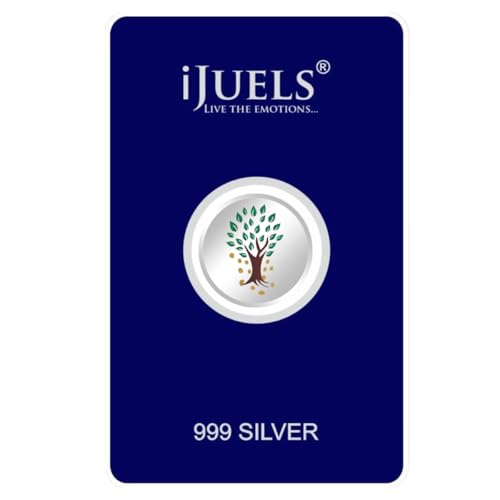 Image of iJuels 999 Purity BIS Hallmarked and Certified Pure Silver 1 Gram Silver Coin with certificate of Authenticity I Available in different designs