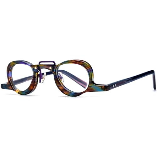 Image of HEPIDEM Acetate Glasses Frame Men,Round Optical Eyeglasses Women Vintage Retro Eyewear 9153