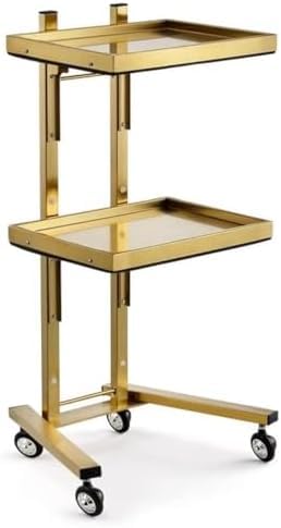 Carrito de metal de 3 niveles con ruedas, carrito utilitario de acero inoxidable con bandeja para cocina, spa y cocina, solución de almacenamiento móvil