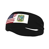 Flag of Puebla and America Headbands for Men Women Non Slip Wicking Sports Sweatband for Fitness Exercise Gym Yoga Hairbands