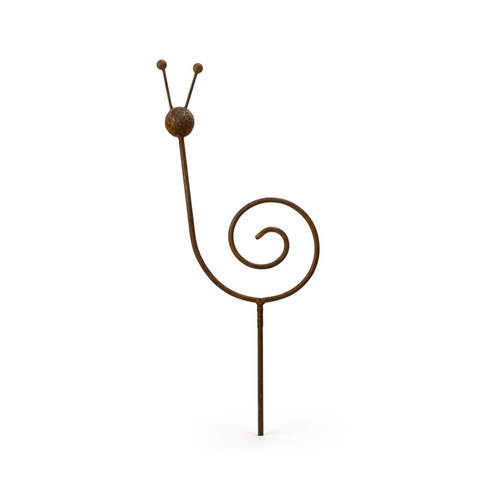 Metal Snail Garden Stake, Rustic Iron Art Outdoor Yard Ornament, Rustproof Weatherproof Snail Sculpture for Lawn Patio Backyard Flower Bed