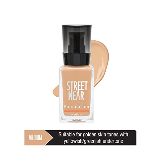 Image of STREET WEAR Foundation -Medium (Medium) - 30 ml -Weightless, Buildable Coverage, Breathable, Water-based Formulation for Daily Use, Enriched with Vitamin E (Pack of 2)